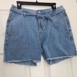 Light Blue Wash Denim Shorts.